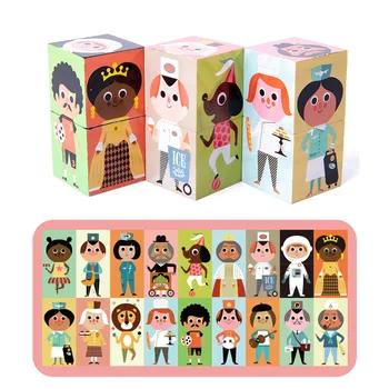 

Wooden Cartoon Blocks 6PCS Stacking Blocks Baby Puzzle Block Set For Toddlers Children Gift Boys Girls Educational Toy