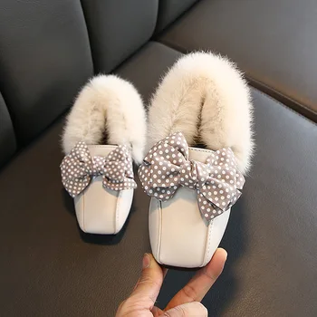 

Children Boots Fashion Bow Girls Boots Girls Baby Shoes Autumn Winter Pu Leather Toddler Kids Shoes Warm Plush Boots B571