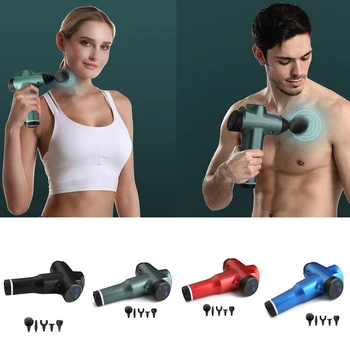 

Handheld Percussion Body Massage Gun 6 Speeds 5 Interchangeable Attachment Heads AU