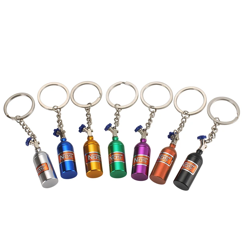 Universal Car Key Rings NOS Nitrous Oxide Bottle Keychain Keyring