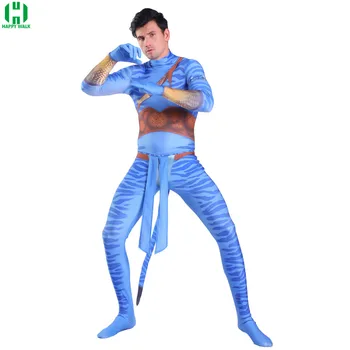 

New Avatar 2 cosplay costume Kid boy jumpsuit Jake Sully Zentai Bodysuit tail suit 3d print spandex Halloween party costume