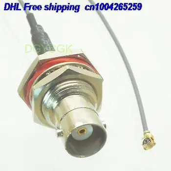 

DHL 50pcs BNC female jack nut bulkhead to IPX U.fl female 1.13mm Jumper pigtail 8" cable 22j