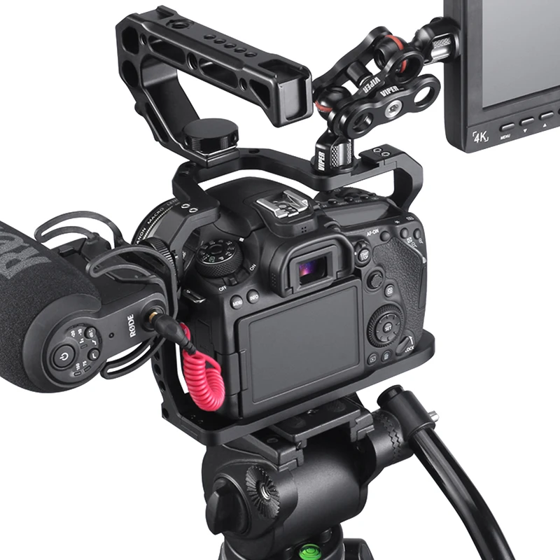 UURig C-EOS90D камера mercal Cage для Canon 90D 80D 70D удлинительная Верхняя ручка 1/4 винт для штатива DSLR камера аксессуары