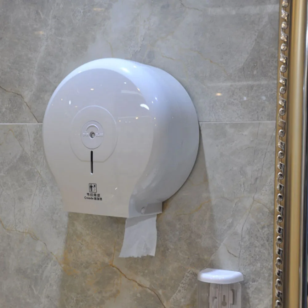 

Bathroom Toilet Large Roll Paper Holder High Quality ABS WC Roll Paper Holder for Toilet Paper Punch-free Wall Mount