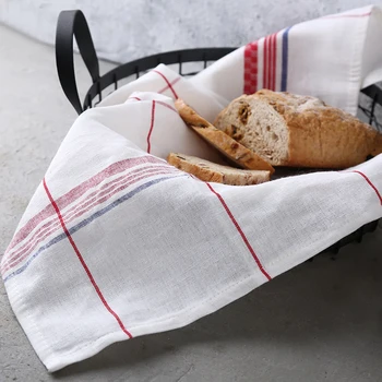 

3pcs/Nordic Minimalist Linen Cotton Plaid Napkins thickening Tea Towels Kitchen Cloth Restaurant Table Napkins Dinner Placemats