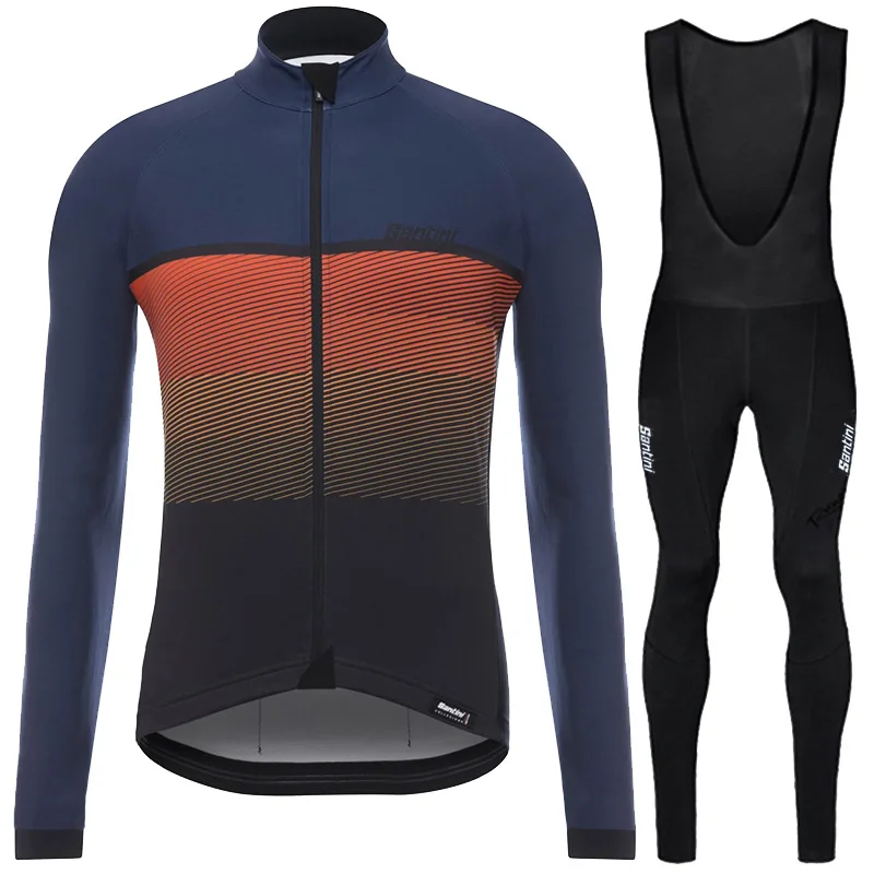 Ropa ciclismo hombre invierno зима RUNCHITA Велоспорт Джерси с длинным рукавом комплект теплого флиса сохраняет тепло дышащий ciclismo