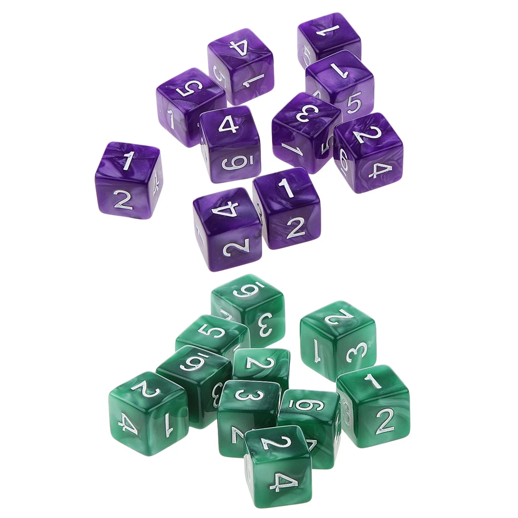 20Pcs 16mm Six Sided Dice D6 Square for Playing Dungeons D&D TRPG Game Toys