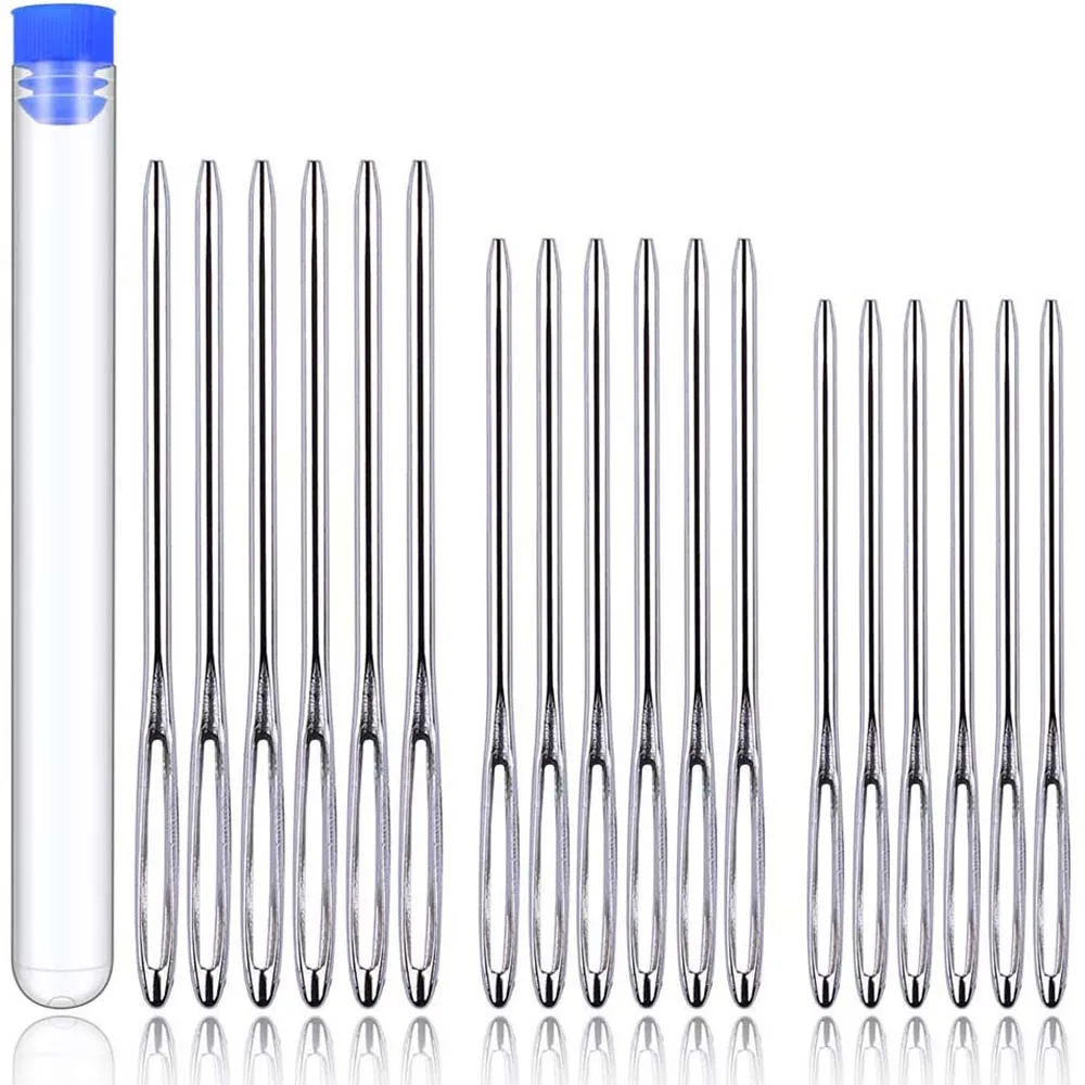 

LMDZ 18 PCS Large-Eye Blunt Needles, 2.17 in / 2.36 in / 2.76 in Large-Eye Blunt Needles, Stainless Steel Yarn Knitting Needles