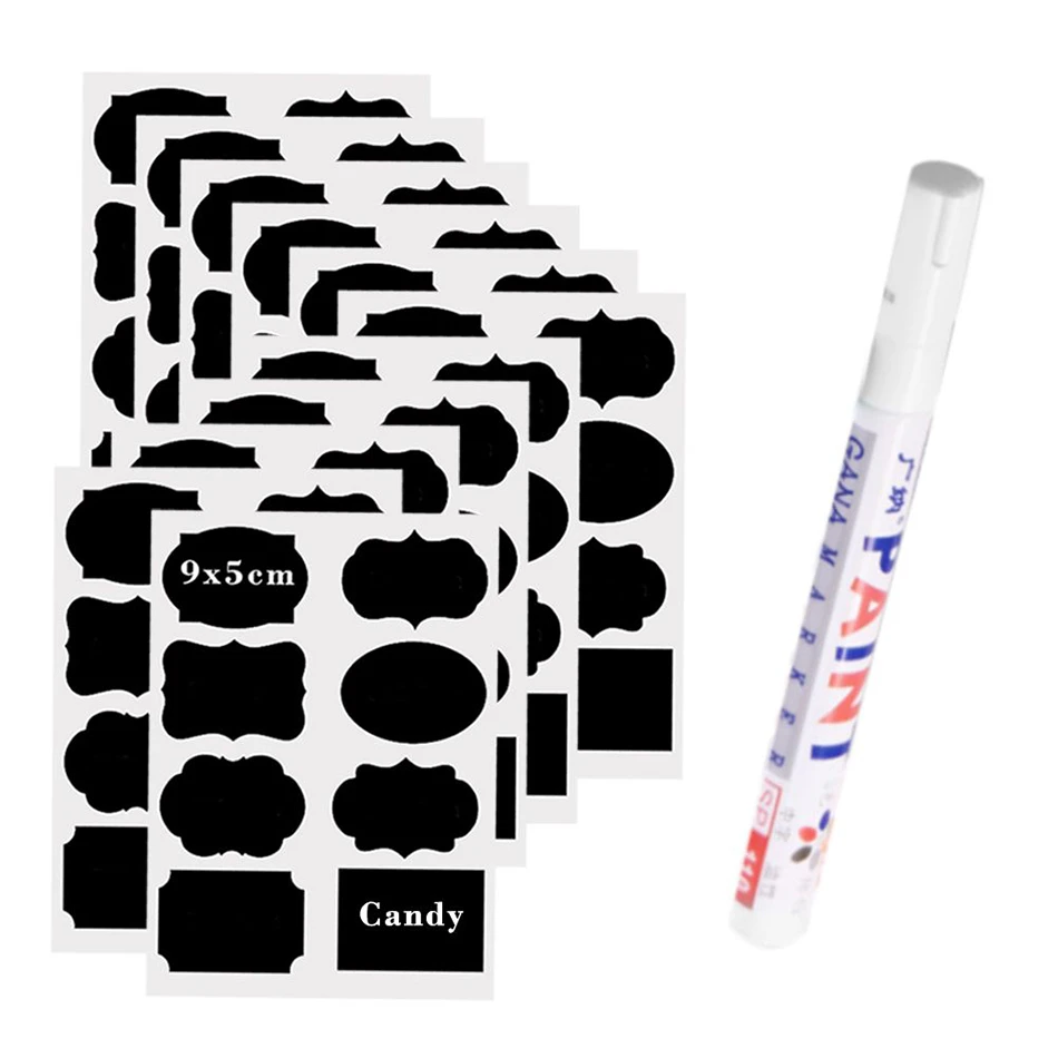 Jar Labels Chalkboard Stickers with Free Chalk Ink Marker by Simple Shapes Chalkboard Labels