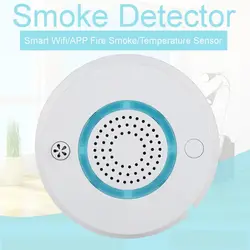 Смарт-WI-FI + Приложение пожарный & Температура Сенсор Беспроводной дыма Температура детектор внутренней безопасности сигнализация Системы