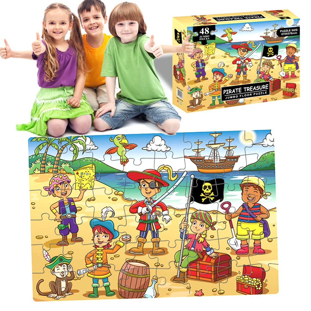 48 шт./компл. дети воображение мультфильм головоломки пол раннего обучения