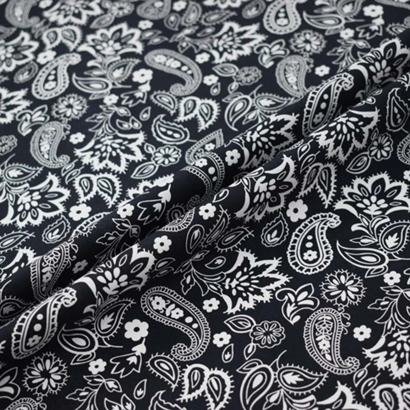 

Black Bottom Paisley Pure Cotton Fabric For Dress Shirt Bazin Riche Vestidos Tissu Telas Por Metro African Tissus Stoffen Tela