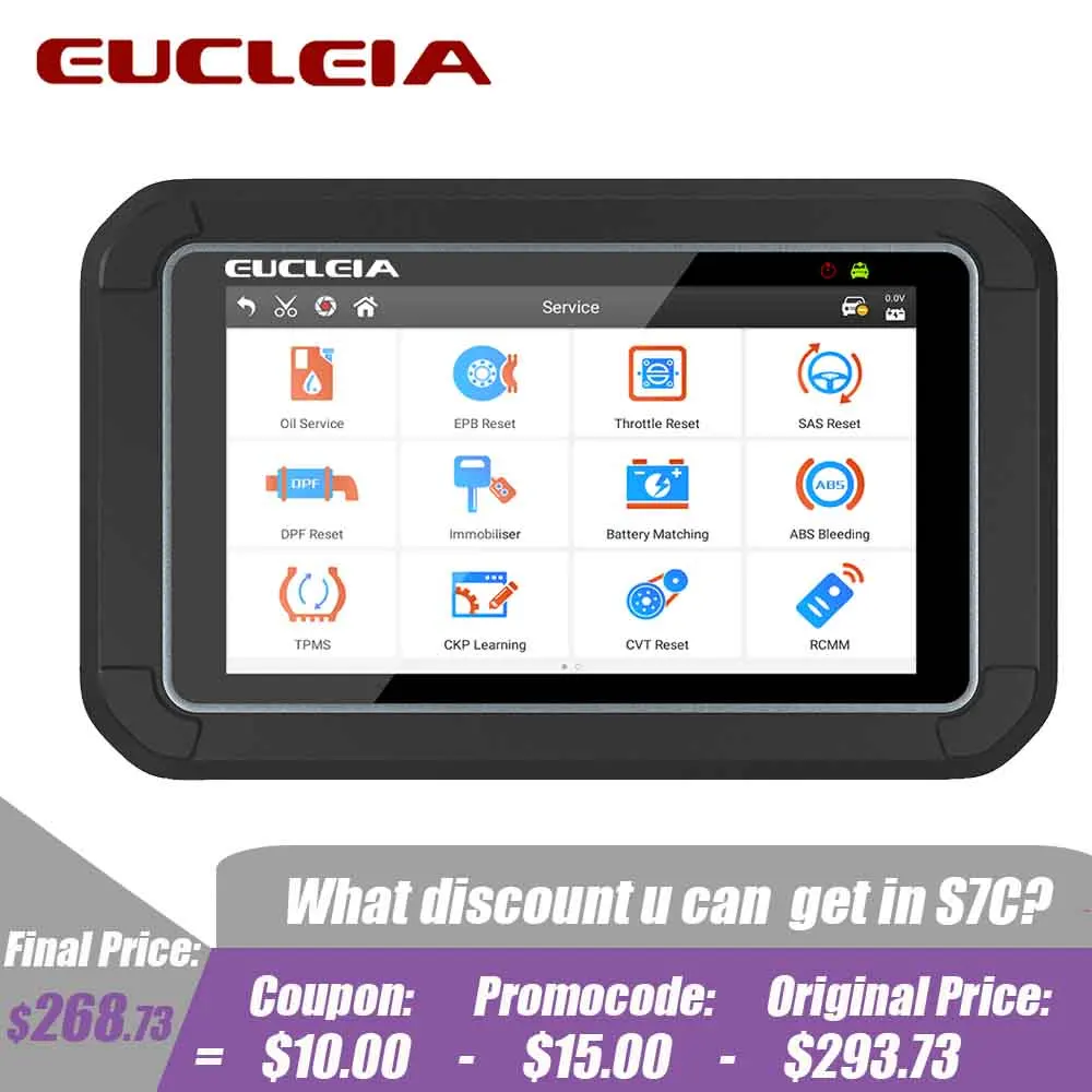 Сканер EUCLEIA S7C OBD2 сканер с полной системой EPB SRS DPF BMS IMMO Oil Reset ODB2 OBD 2 Автомобильный PK