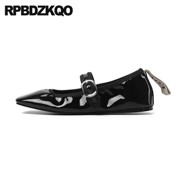 

patent leather chinese luxury black china ladies ballerina genuine square toe soft ballet flats women real designer 2019 shoes