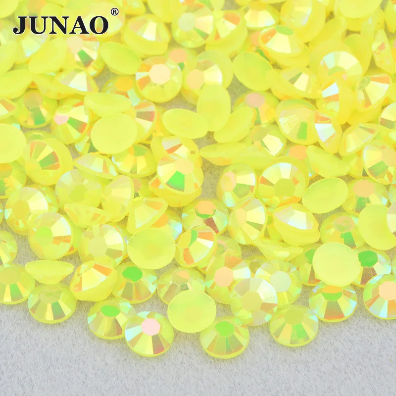 JUNAO 4 5 6mm Jelly Light Purple AB Flat Back Decoration Rhinestone Non Hotfix Crystal Stones Stickers Face Nail Art DIY Crafts 