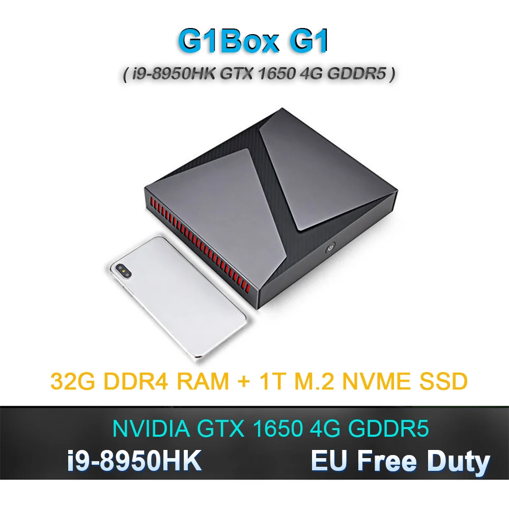 Игровой мини-ПК i7 9750H i9 8950HK GTX 1650 4G Windows 10 Pro 32G RAM 1T NVME SSD для компьютера мини ПК