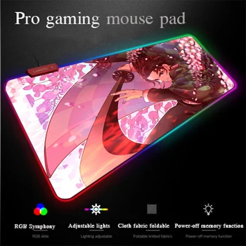 

Yuzuoan Ghost Face Blade Anime Gaming MousePad Hot Blood One Piece RGB Mouse Pad LED Lighting Backlight USB Striped Keyboard Mat
