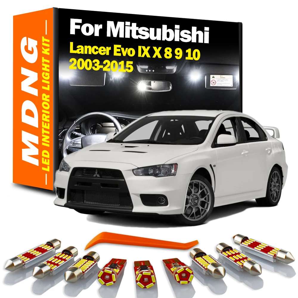 MDNG 8 шт. Canbus для Mitsubishi Lancer Evo IX X 9 10 2003-2015 Автомобильные светодиодные лампы