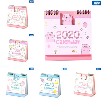 

Creative 2020 Fresh Cartoon Mini Cute Desktop Paper Calendar Dual Daily Scheduler Table Planner Yearly Agenda Organizer