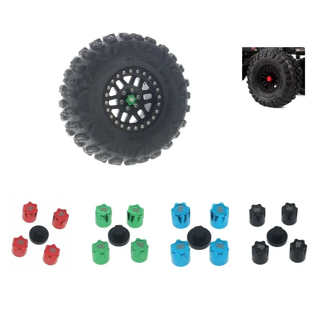 

4Pack 1/10 RC Crawler Aluminum Alloy RC Car Wheel Rim Center Caps M4 Nut For TRX4 Axial SCX10 90046 D90 Tamiya MST 5 Colors