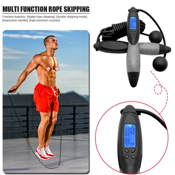 

Jump Rope with Digital Calories Counter Timer Cordless Jump Skipping Rope Jump Counter Indoor Fitness Sport Skipping Ropes