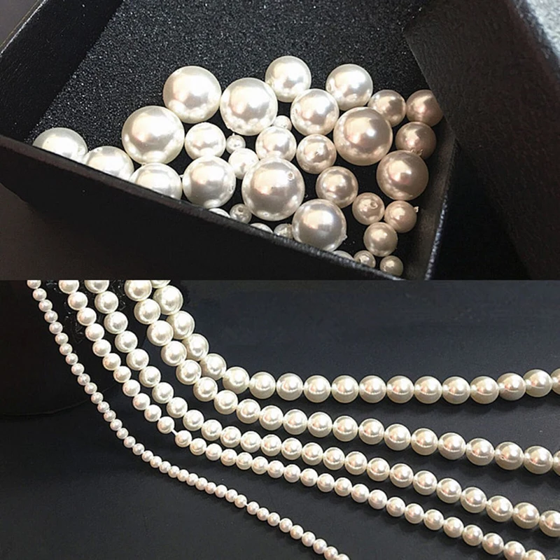 

10pcs natural shell pearl round loose beads for jewelry making choker diy bracelet jewellery 4/6/8/10/12/mm perforated beaded