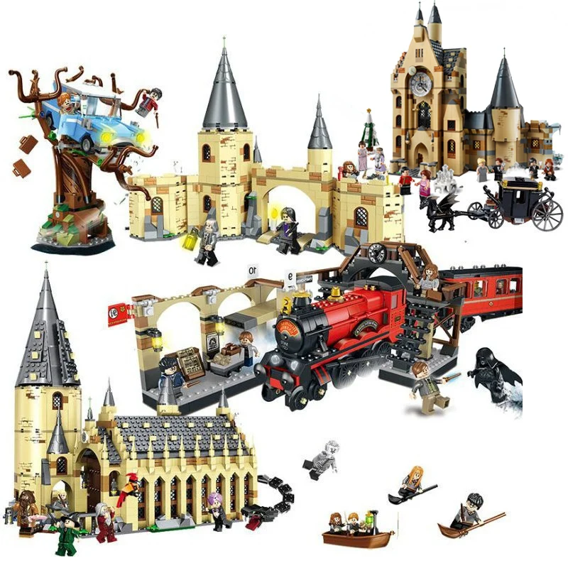 

In stock New Movie Harri Castle Hall Hogwartse Express Legoinglys 75951 75953 75954 75955 75948 Model Building Block Bricks Toys