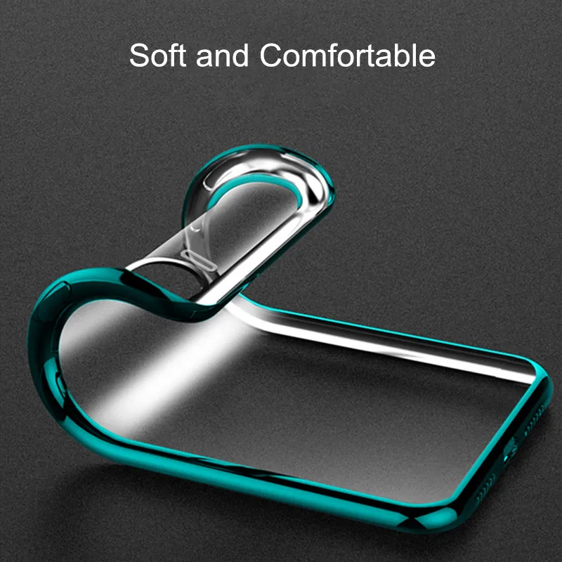 Soft Laser Plating Transparent Crystal Back Phone Case