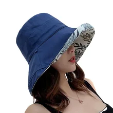 

Hot Selling Double-Sided Lady Large Brim Fisherman Sun Protection Cap Bucket Summer Fishing Women's Hat