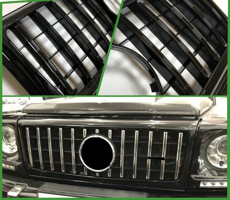 Для merceesmb G Class W463 GT R Стиль Передняя решетка гриль ABS черный без знака Замена Спорт G500 G550 вид грили 1990-18