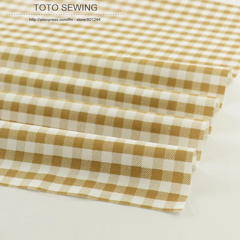 100% Twill Fabric New Traditional Brown White Plaid 50cmx160cm/Piece Tela For Bedding Clothing Tilda Quliting Patchwork Tecidos | Дом и сад