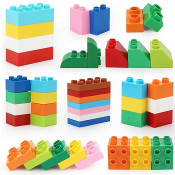 

Big Bricks Baseplates Bloques Baby Early Learning DIY Building Blocks 2x4 Construction Toys Bulk Hollow Duplo for Kids 2x2