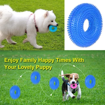 

Circle Ring Tooth Cleaning Sound Toys Dog TPR Chew Bite Toys Pet Puppy Supplies Durability Funny Bite Squeak Toys