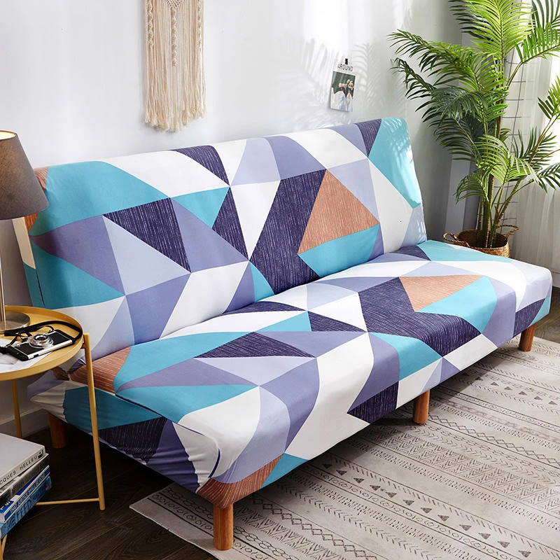  Geometric All-inclusive Folding Sofa Bed Cover Tight Wrap Sofa Rekbare Kaft Couch Cover Without Arm