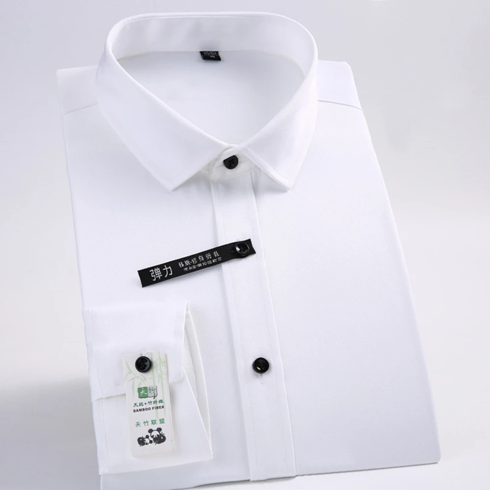 Najtaniej Fioletowy jedwab bawełna koszula mężczyźni elastan koszule do biura formalne Slim Fit biuro społecznej safari japonia nowy Model biznes stałe Camisas