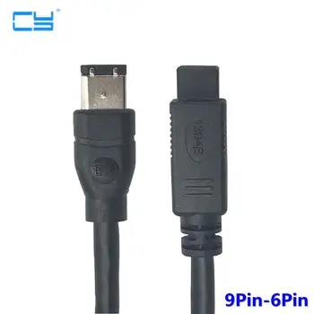 

6ft 9 pin Male to 6 pin Male Clear Firewire 800/400 Cable for IEEE 1394 devices 10FT 15FT 1.8M 3M 4.5M Free shipping