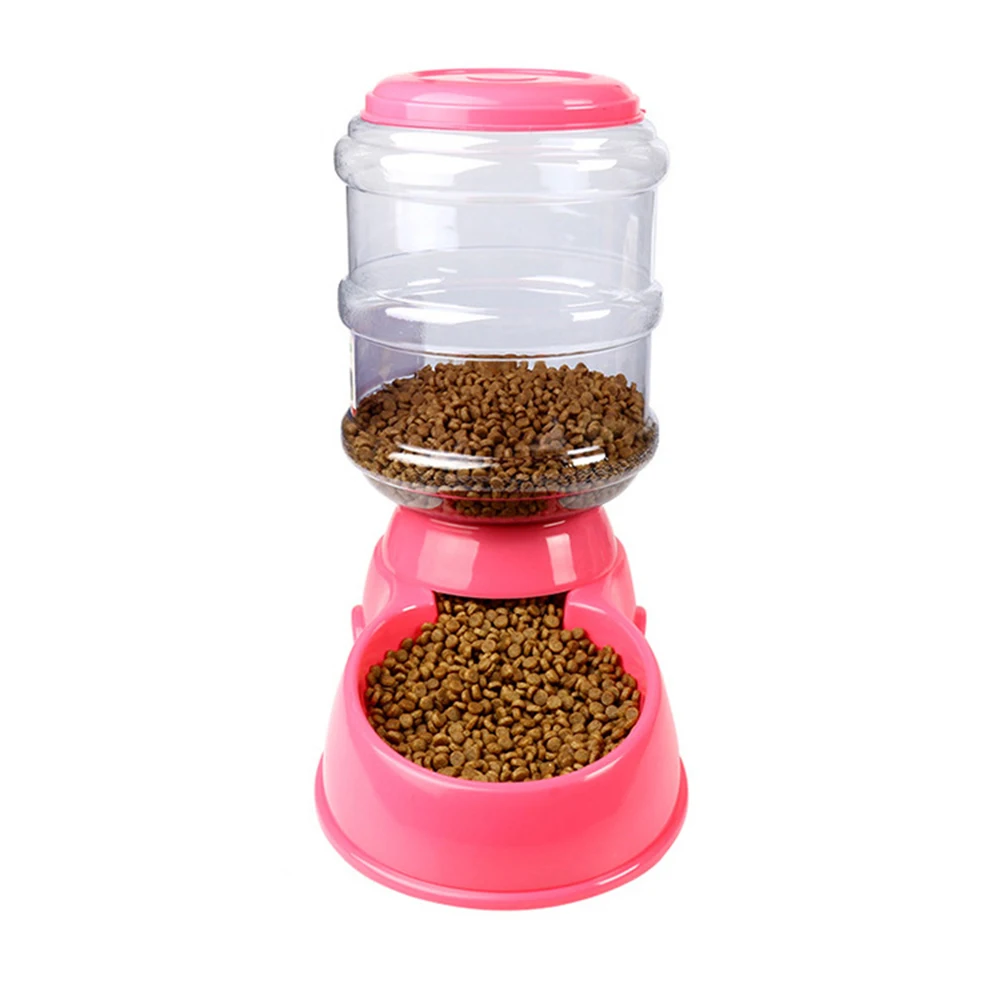 Pink Feeder 3.8L автоматическая подача для собак, кошек, домашних животных, дозатор для воды, дозатор для домашних собак, кошек, кормушка для домашних животных, бутылка для воды, автоматическая подача для кошек - Цвет: Pink Feeder