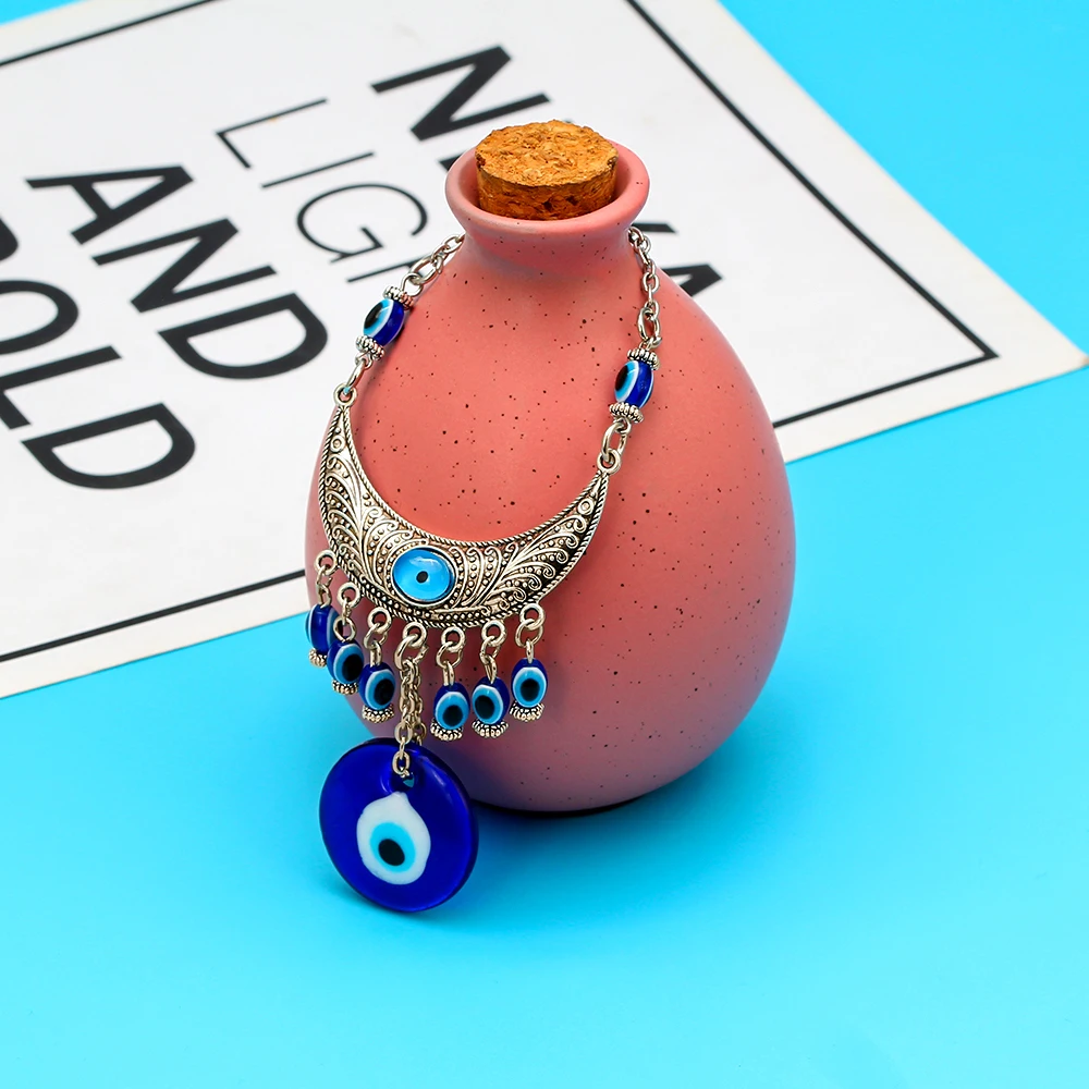Lucky Eye Moon подвеска брелок на стену серебряное кольцо Турецкий Дурной глаз брелок ювелирное украшение для дома EY6441