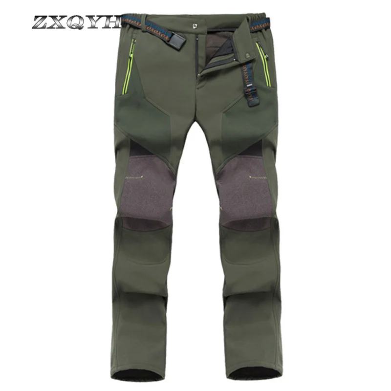 ZXQYH, зимние мужские флисовые брюки из флиса, водонепроницаемые теплые спортивные штаны, походные брюки для рыбалки, горных прогулок