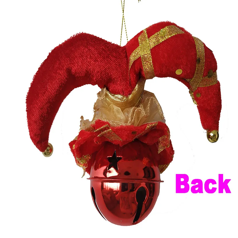 Christmas Tree Hanging Ball Metal Bell Clown Pendant New Year Gift Christmas Elf Doll Ornament