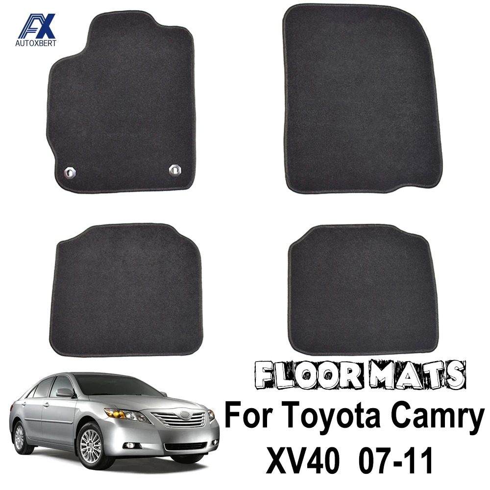 4 шт. автомобильный коврик для Toyota Camry XV40 2007-2011 нейлон черный коврик для ковра подкладка Передняя Задняя Всепогодная 2008 2009 2010