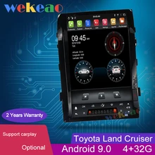 Wekeao Vertikale Bildschirm Tesla Stil 16 Android 9,0 Auto Radio GPS Navigation Für Toyota Land Cruiser Auto DVD Player 2008 2015
