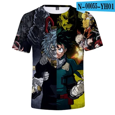

2019 Anime My Hero Academia Boku no hero Shirts 3D Print T shirt Cosplay Unisex tshirt Casual women men Boys Skateboard Hip-Hop