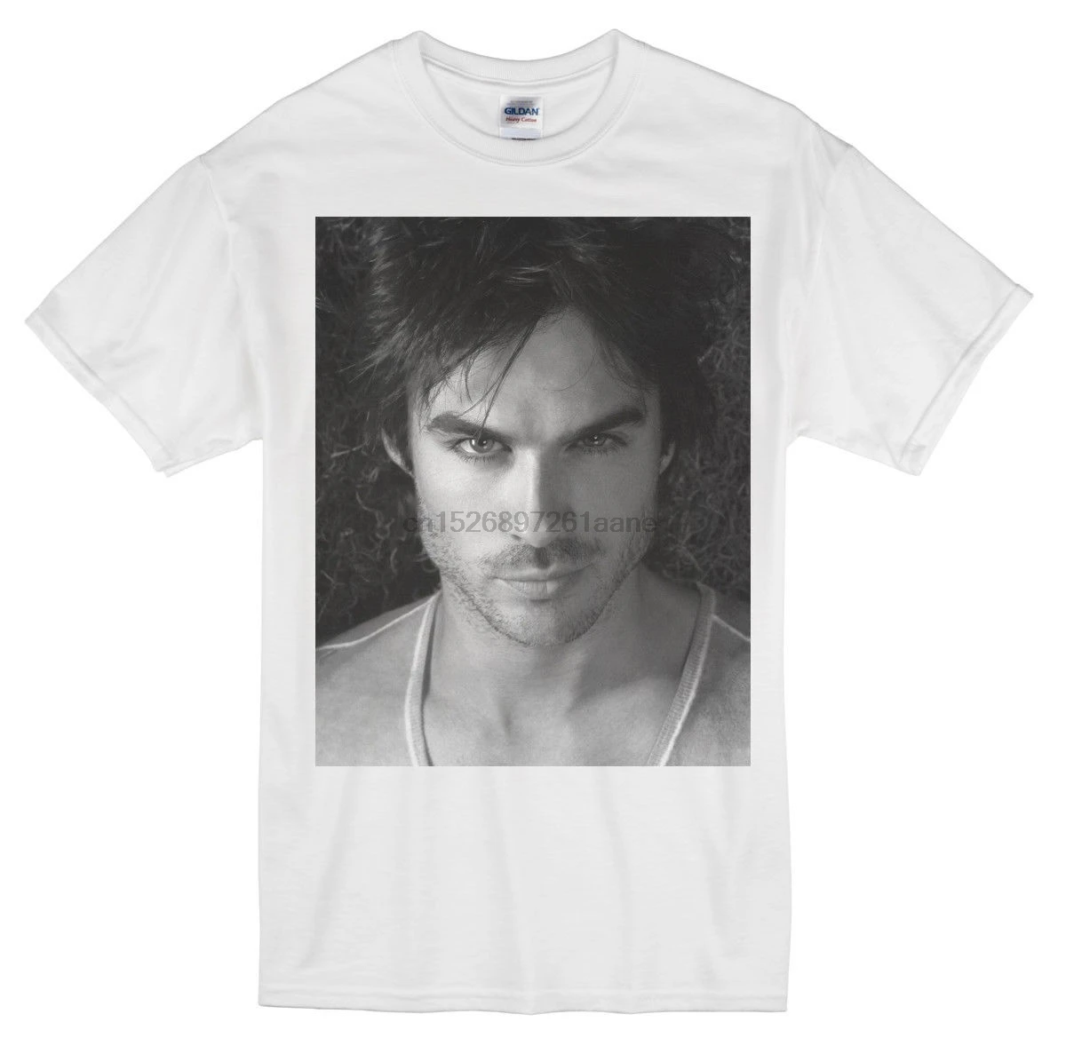 

DAMON SALVATORE THE VAMPIRE DIARIES IAN SOMERHALDER CP23 UNISEX WHITE T SHIRT New Brand-Clothing T-Shirts Top Tee Plus Size