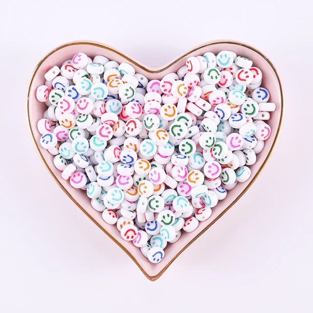 100/200/500pcs Heart Beads For Jewelry Making Acrylic Mixed Beads With Letters For Bracelet Handmade Diy Bracelet Necklace 2021 4x7mm 86
