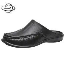 Размер Широкий размерный ряд 40-47; мужские слиперы; мужские летние тапочки на низком каблуке снаружи базового размера плюс дышащие мягкие Водонепроницаемая Мужская обувь h25