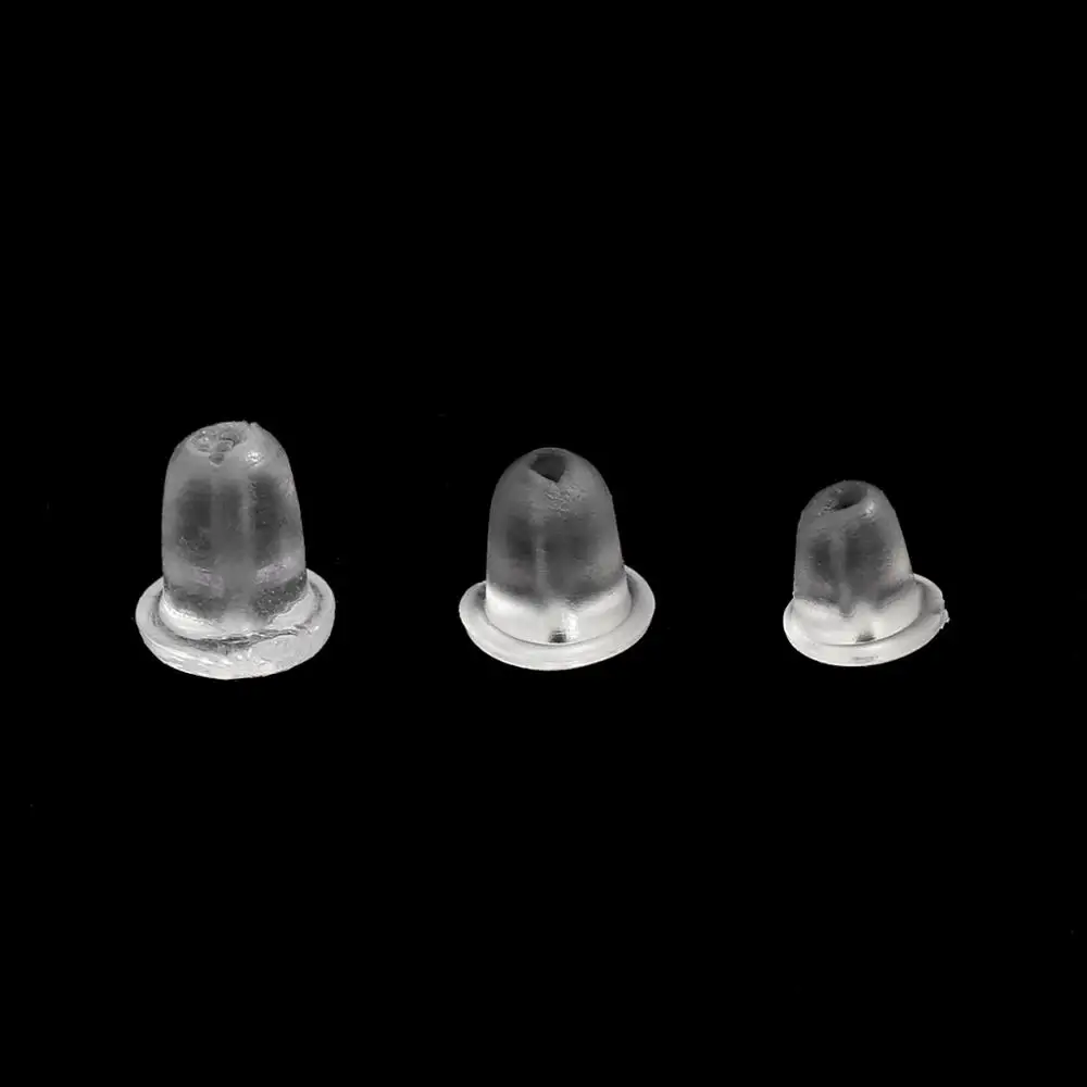 Rubber Earring Back Silicone Round Ear Plug Blocked Caps Earrings Back Stoppers 200pcs/lot For DIY Earring Parts Jewelry Making
