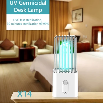 

UV-C Germicidal Desk Lamp Auto Off Cordless Sterilizer UV Germicidal X14 Quartz Motion Sensor Disinfection Protection