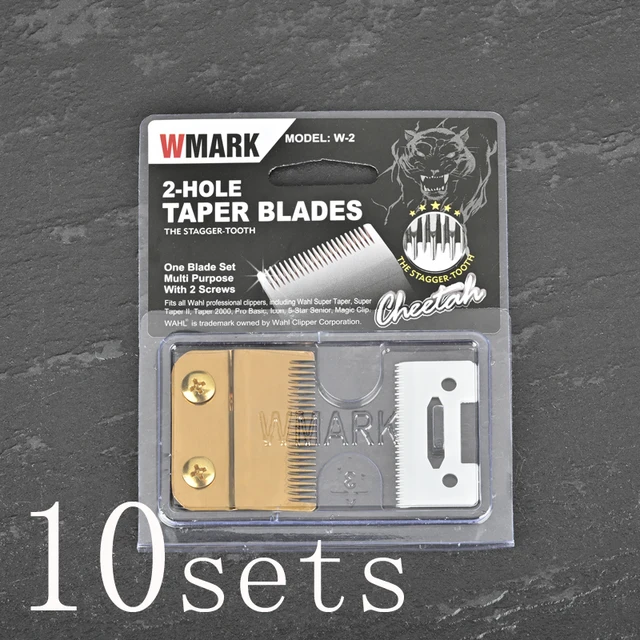 Professional WMARK 2-Hole Hair Clipper Blade rainbow color silver color golden color replace blade W-2 for professional clipper W-2WC 10 set