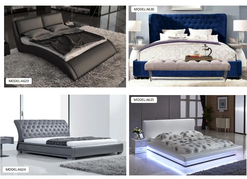 Стильный современный кожаный дизайн кровати